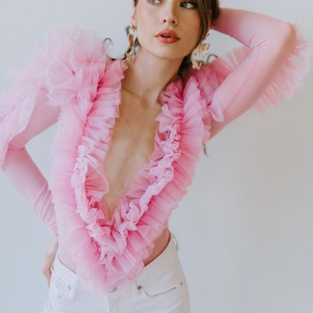 Untamed Petals Hot Pink Bodysuit